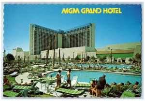 c1960s MGM Grand Hotel Exterior Las Vegas Nevada NV Swimming Pool View  Postcard