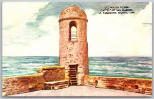 Vtg St Augustine Florida FL Old Watch Tower Castillo de San Marcos View Postcard