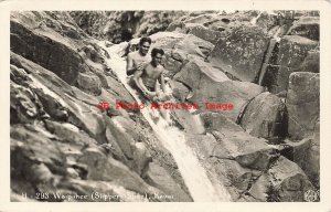 HI, Kauai, Hawaii, RPPC, Hawaiians on Waipahee, Slippery Slide,KH Photo No H-293