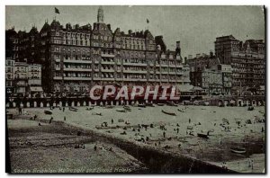 Old Postcard The Sands Brighton Metropole and Grand Hotels