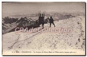 Old Postcard Chamonix Mont Blanc summit observatory And Janssen