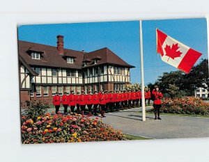Postcard Troop of Royal Canadian Mounted Police Attending Raising Canada Flag
