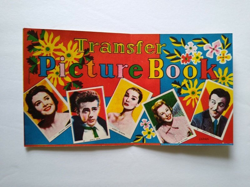 1950s Transfer Picture Book Decal James Dean John Wayne Rock Hudson Gable Curtis 