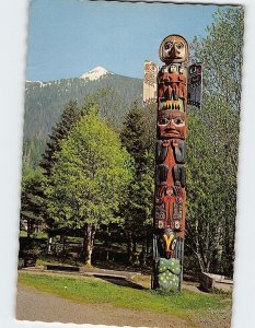 Postcard Raven Flood Totem, Ketchikan's City Park, Ketchikan, Alaska