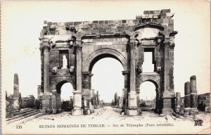 Algeria Timgad Ruines Romaines De Timgad Arc de Triomphe Vintage Postcard C049