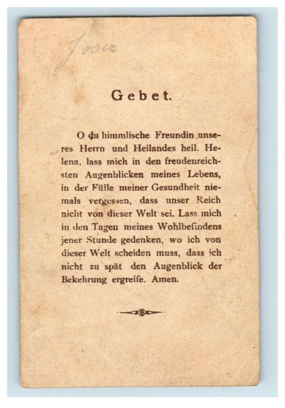 1880s-90s Religious Gebet German St. Helena P222