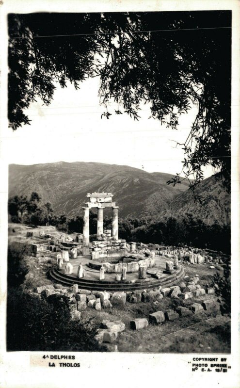 Greece Delphes La Tholos Vintage RPPC 07.73 