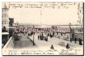 Old Postcard Trouville The Boardwalk and Baths Booths