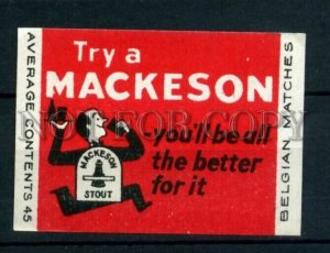 500436 BELGIUM MACKESON ADVERTISING Vintage match label