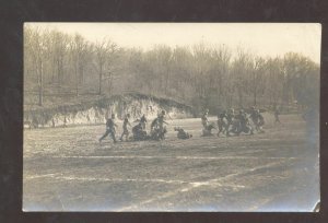 RPPC PERU NEBRASKA FOOTBALL GAME PLAYERS FIELD VINTAGE REAL PHOTO POSTCARD