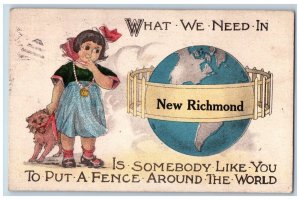New Richmond Wisconsin Postcard What We Need Is Somebody Like You 1943 Dutch