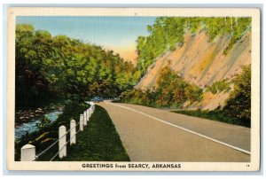 c1960's Greetings From Searcy Country Road Cars Arkansas AR Unposted Postcard