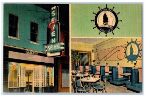 c1940's Seven Seas Restaurant Tallahassee Florida FL Multiview Vintage Postcard