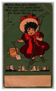 Postcard Mistress Mary Quite Contrary How Does Your Garden Grow Kinder Gartens 