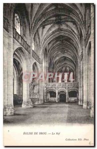 Postcard Old Brou Church Nave