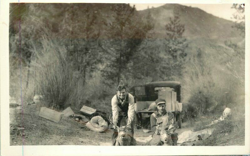 Hunters Auto Dead Deer 1920s RPPC Photo Postcard 12392
