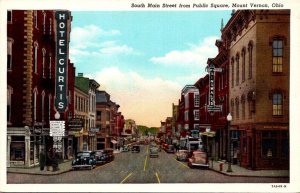 Ohio Mount Vernon South Main Street From Public Square Curteich