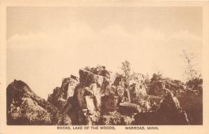 Warroad Minnesota~Rocks @ Lake of the Woods~1920s B&W Postcard