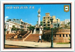 M-35421 The recently remodeled historic Plaza Colón Old San Juan Puerto Rico