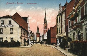 Germany Benrath Rhein Mittelstrasse Vintage Postcard 03.68