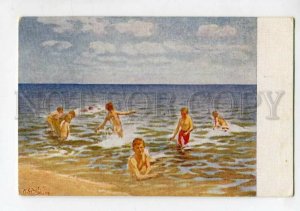 3114805 Swimming Boys by SUDKOVSKY vintage Color Russia PC