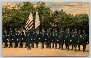 Chicago Illinois~Police Department on Parade~Department Flag~Uniforms~1908 PC