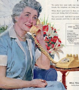 1958 Ladies Home Journal Bell Telephone Vtg Print Ad Grandma Long Distance Calls