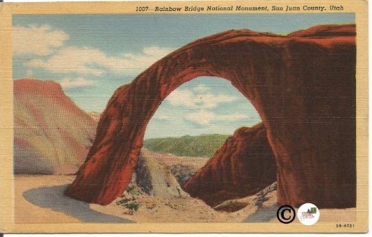 Rainbow Bridge National Monument, San Joan County, Utah Vintage Linen Postcard