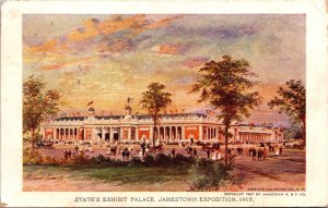 Postcard State's Exhibit Palace Jamestown Exposition 1907 Norfolk, Virginia