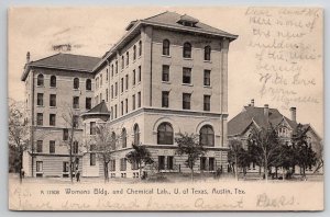 Austin TX Womans Bldg And Chemical Lab University of Texas Postcard V30