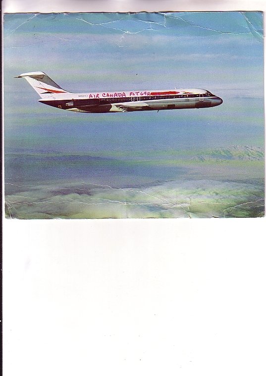 IVERSIZE, Fanjet Airplane Air Canada FLT 692 Written on Plane, Used 1975