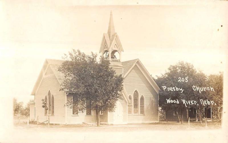 Wood River Nebraska Presbyterian Church Real Photo Antique Postcard K15509