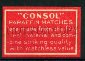 500569 CONSOL Vintage match label