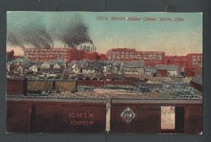 Ca 1908 Akron Oh Worlds Rubber Ctr W/Erie RR Early F W Woolworth Card Mint