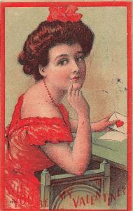 D62/ Valentine's Day Love Holiday Postcard 1913 Wellsville Ohio Pretty Woman 15