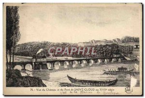 Postcard Old Saint Cloud View From Castle and Bridge in the 17th