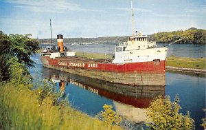 Unidentified Going Through Canal Canada Steamship Lines Ship 