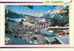 Modern Postcard Les Carroz Haute Savoie (alt 1140m) Le Grand Massif Partial L...