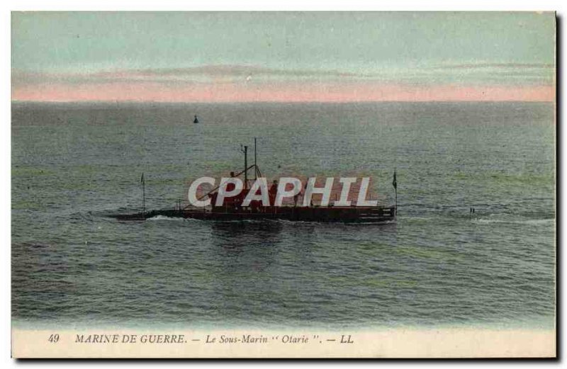 Postcard Old Boat Submarine Sea Lion