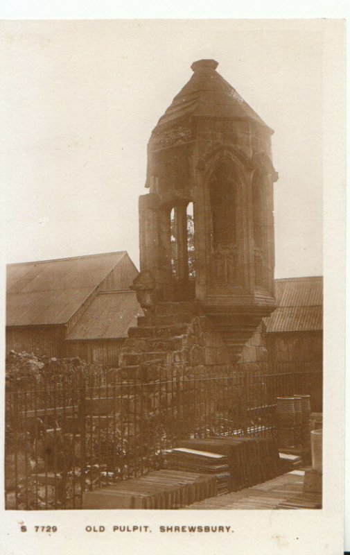 Shropshire Postcard - Old Pulpit - Shrewsbury - Real Photograph - Ref TZ3618