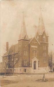 D49/ Mapleton Minnesota Mn Real Photo RPPC Postcard 1915 Church Building