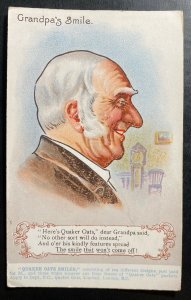 Mint England Picture Postcard Quaker Oaks Advertising Grandpas Smile