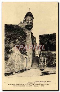 Old Postcard Avallon Former Remparts Rue De La Fontaine Neuve