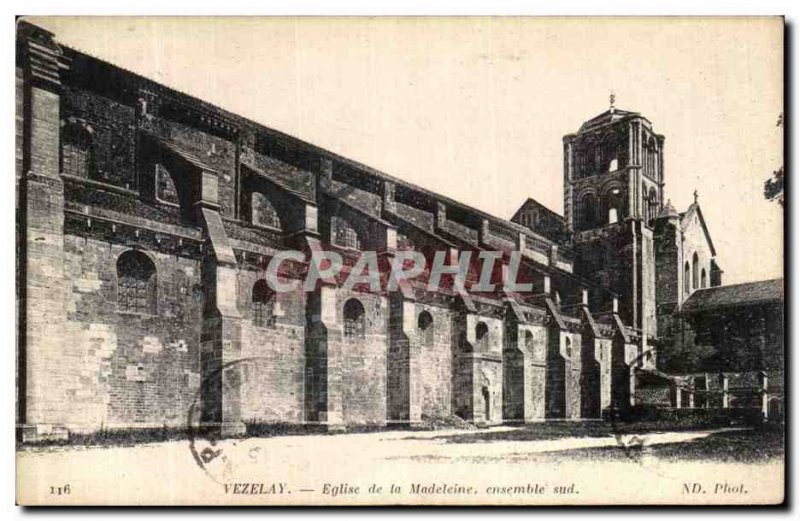 Old Postcard Vezelay The Madeleine Church The whole South
