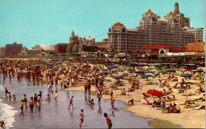 Shoreline Beach Buildings Tourist Atlantic City New Jersey NJ Postcard VTG UNP 