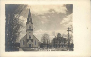 Granville New York Ny Church & Rectory c1905 Real Photo Postcard