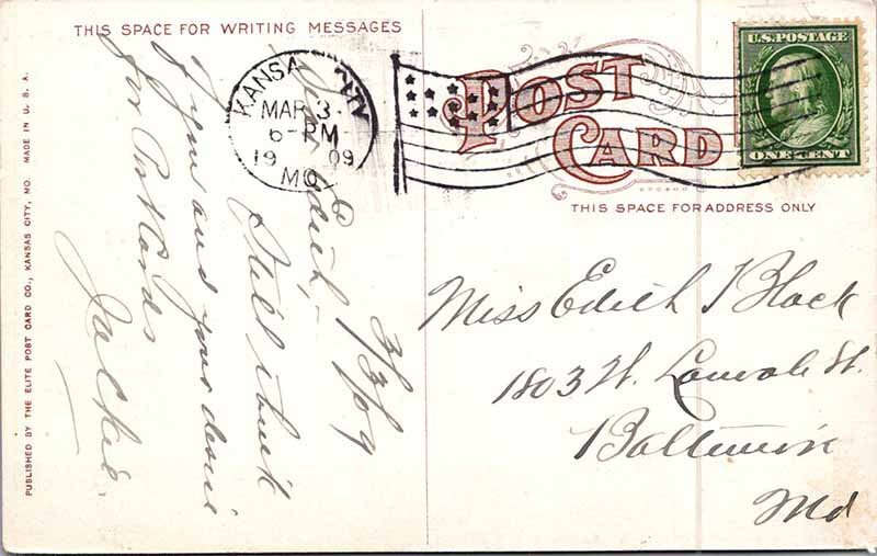 POSTCARD SCENE Kansas City Kansas KS AM6857