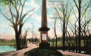 Vintage Postcard 1911 Soldiers Monument Landmark Concord Massachusetts MA