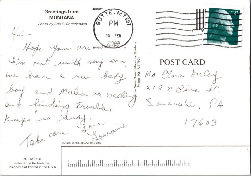 Greetings from MONTANA Continental Postcard Barn Farm CD5