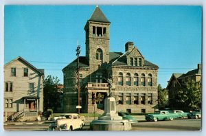 Woonsocket Rhode Island RI Postcard Court House Civil War Monument c1960 Vintage